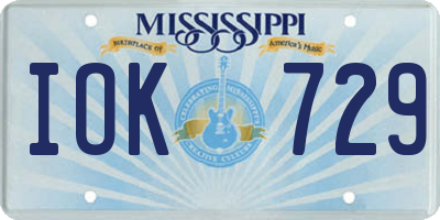 MS license plate IOK729