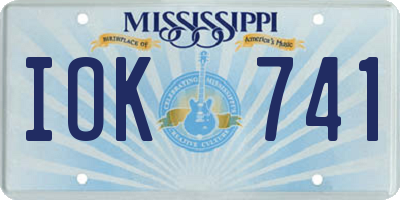 MS license plate IOK741