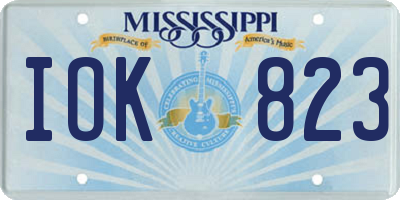 MS license plate IOK823