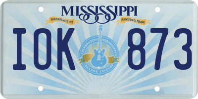MS license plate IOK873