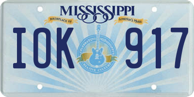 MS license plate IOK917