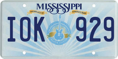 MS license plate IOK929