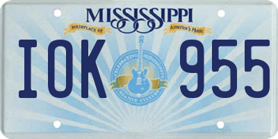 MS license plate IOK955