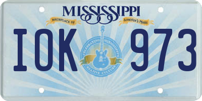 MS license plate IOK973