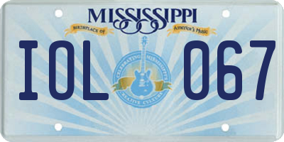 MS license plate IOL067