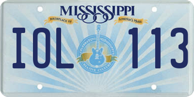 MS license plate IOL113