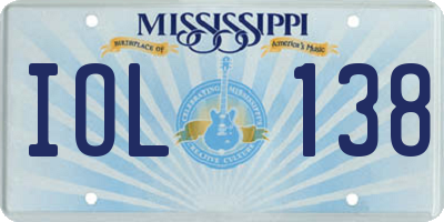 MS license plate IOL138