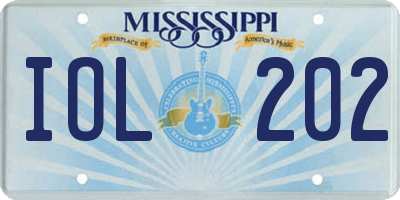 MS license plate IOL202