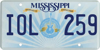 MS license plate IOL259