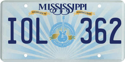 MS license plate IOL362