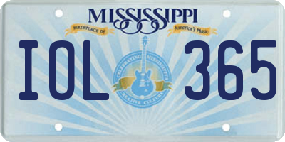 MS license plate IOL365