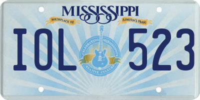 MS license plate IOL523