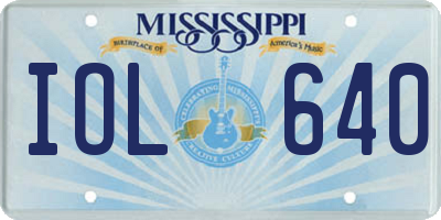 MS license plate IOL640