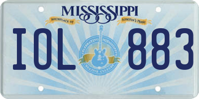 MS license plate IOL883