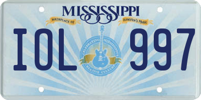 MS license plate IOL997