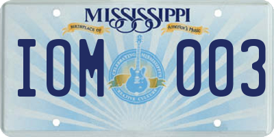 MS license plate IOM003