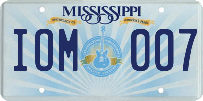 MS license plate IOM007