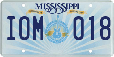MS license plate IOM018