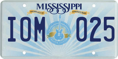 MS license plate IOM025