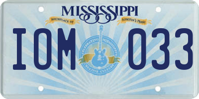 MS license plate IOM033