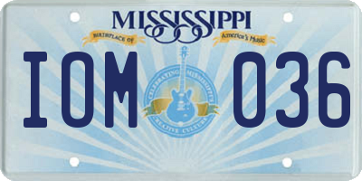MS license plate IOM036