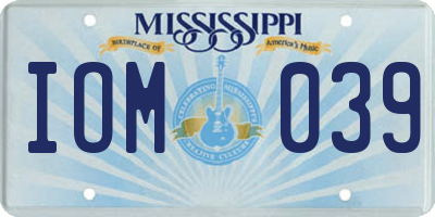 MS license plate IOM039