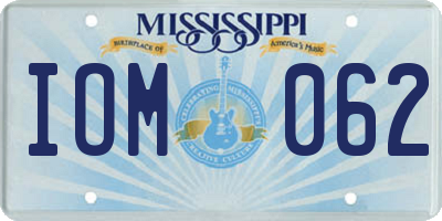MS license plate IOM062