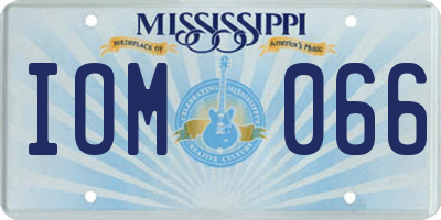 MS license plate IOM066