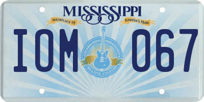 MS license plate IOM067