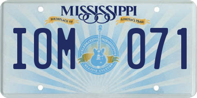 MS license plate IOM071