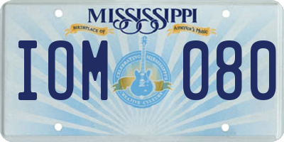 MS license plate IOM080