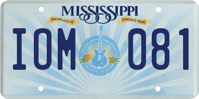 MS license plate IOM081