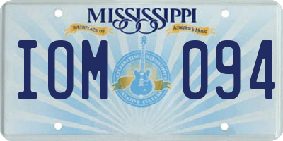 MS license plate IOM094