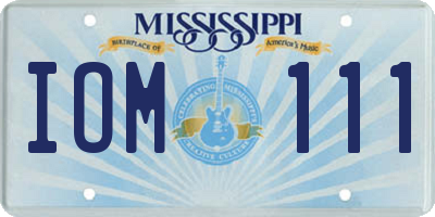MS license plate IOM111