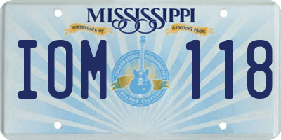 MS license plate IOM118
