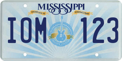 MS license plate IOM123