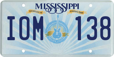 MS license plate IOM138