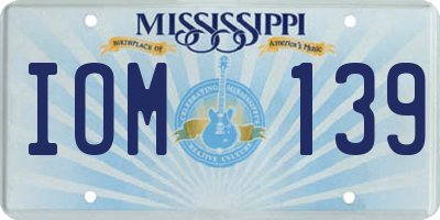 MS license plate IOM139