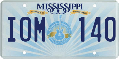 MS license plate IOM140