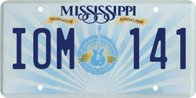 MS license plate IOM141
