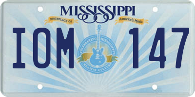 MS license plate IOM147