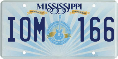 MS license plate IOM166