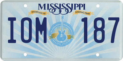 MS license plate IOM187