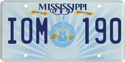 MS license plate IOM190