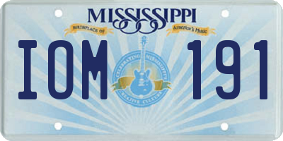 MS license plate IOM191