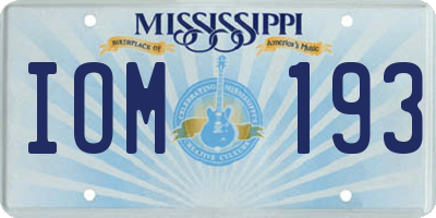 MS license plate IOM193