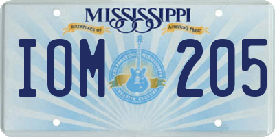 MS license plate IOM205