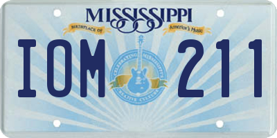 MS license plate IOM211