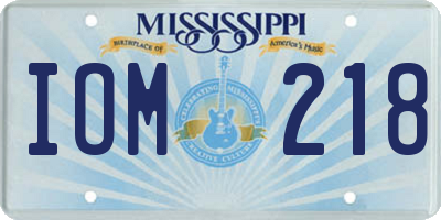 MS license plate IOM218