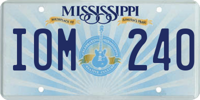 MS license plate IOM240
